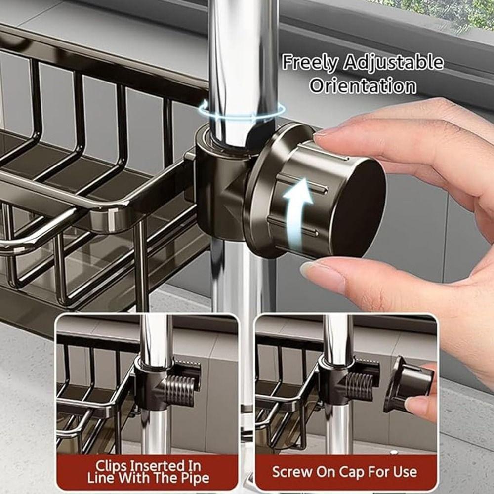 Aluminum kitchen faucet organizer with hook and drip tray - photo 10